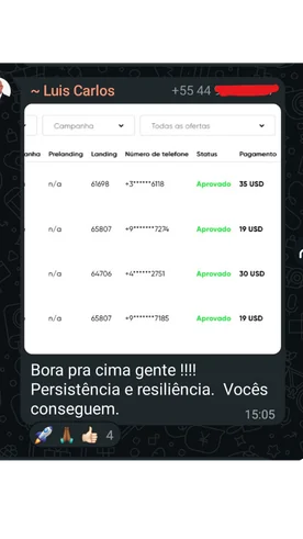 Print de depoimento — presell excelente